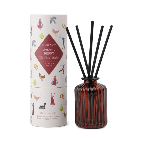 Paddywax Holiday Ribbed Glass Diffuser Sangria Berry