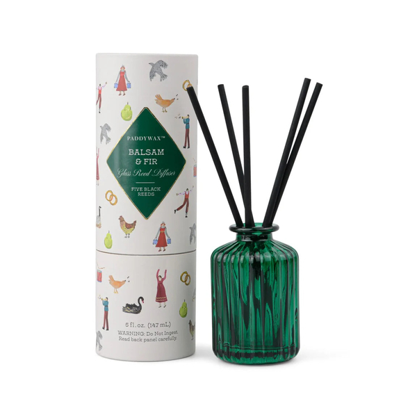 Paddywax Holiday Ribbed Glass Diffuser Balsam & Fir