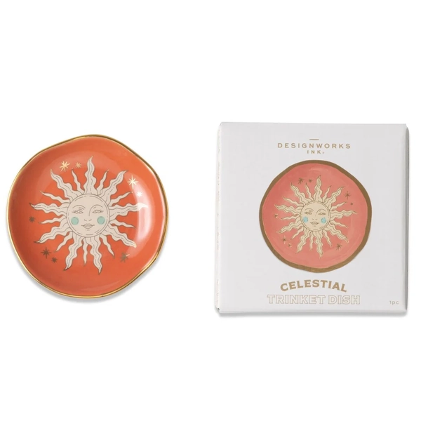 Celestial Ceramic Trinket Dish Terracotta Sun