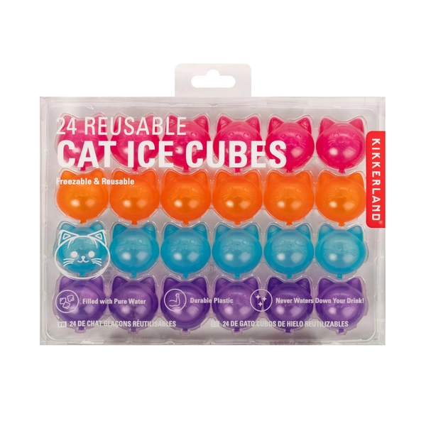 Kikkerland Reusable Cat Ice Cubes Set of 24