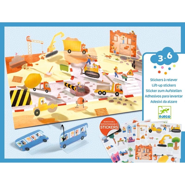 Djeco Vehicles 80pc Lift-Up Stickers