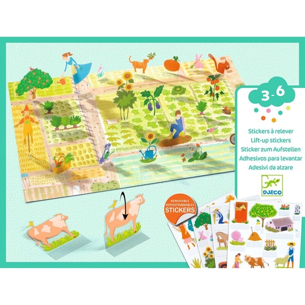 Djeco Farm 80 pc Lift-Up Stickers