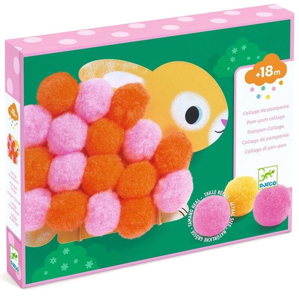 Djeco Pom-Pom Collage Animals and Pom-pom Circles