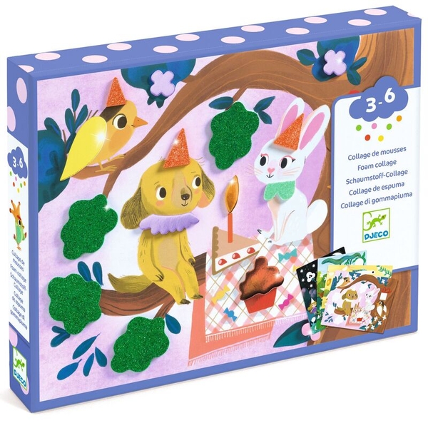 Djeco Foam Collage Sparkling Parties Activity