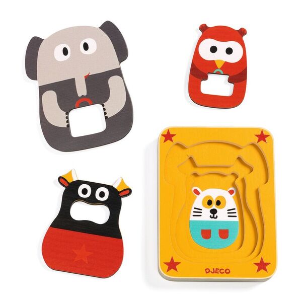 Djeco Leo & Co Wooden Layer Puzzle