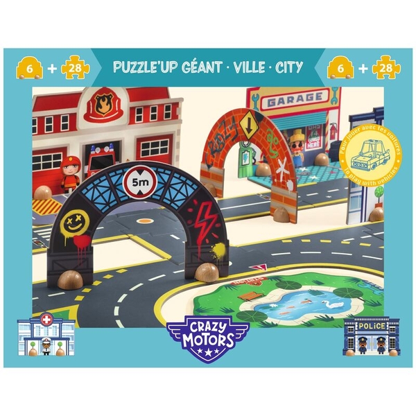 Djeco Crazy Motors Puzzl'Up Giant City 33pc Puzzle