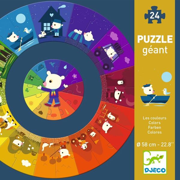 Djeco Colours Giant Circle Puzzle 24pc