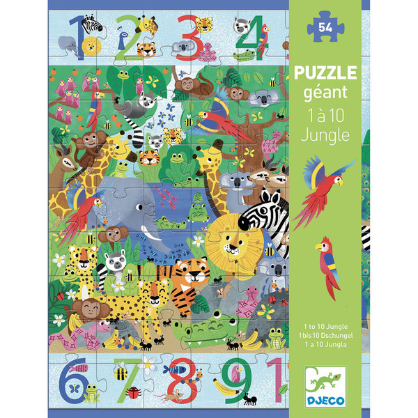 Djeco 1 to 10 Jungle Giant Puzzle 54pcs