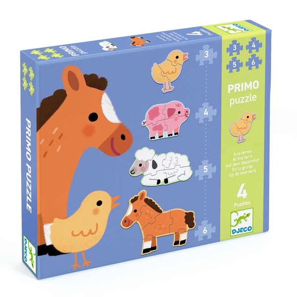 Djeco At The Farm Progressive Puzzle Set For Toddlers