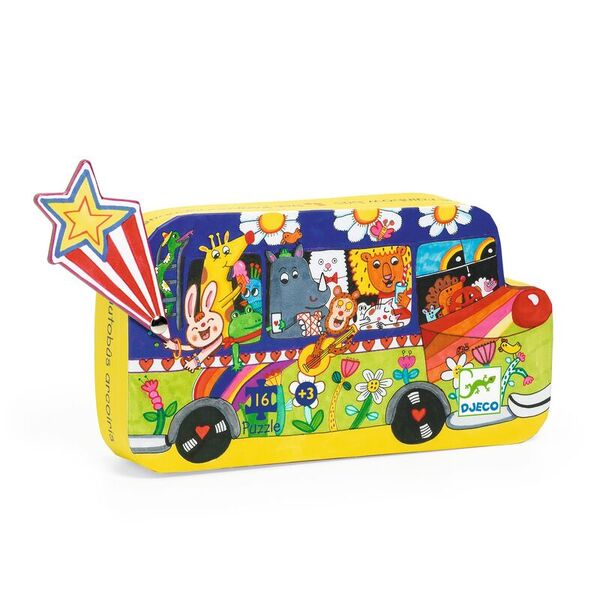 Djeco The Rainbow Bus 16pc Silhouette Puzzle