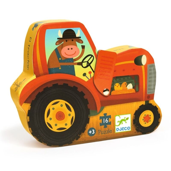 Djeco The Tractor 16pc Silhouette Puzzle