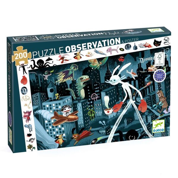 Djeco Night City 200pcs Observation Puzzle
