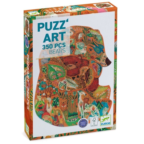 Djeco Bear Shaped 350pc Art Puzzle