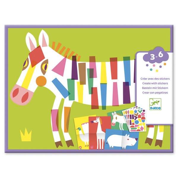 Djeco Large Animals Create with Stickers