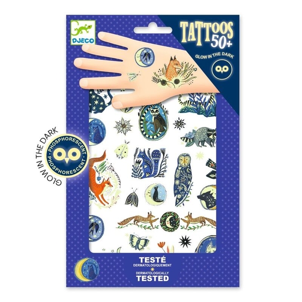 Djeco 50+ Nighttime Glow in the Dark Tattoos