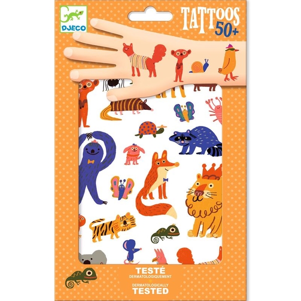 Djeco Funny Animals Temporary Tattoos