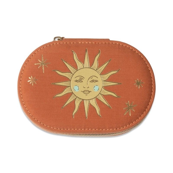 Celestial Oval Jewellery Case - Terracotta Sun