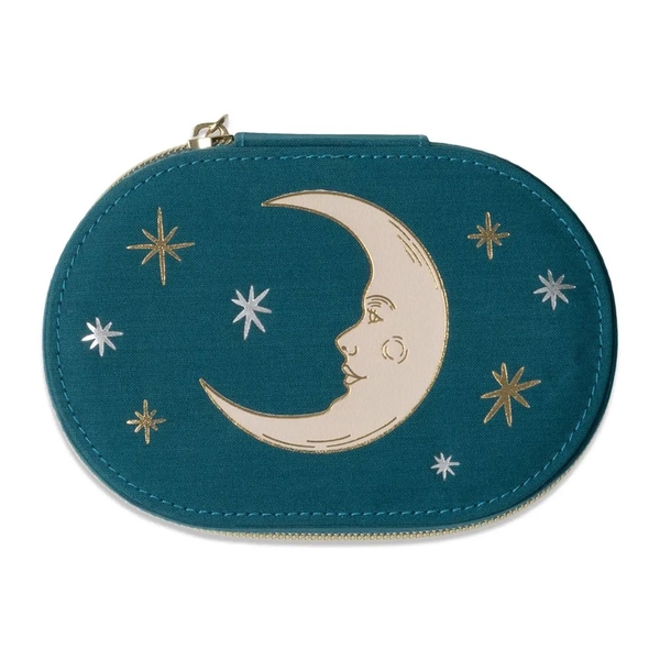 Celestial Oval Jewellery Case Teal Moon