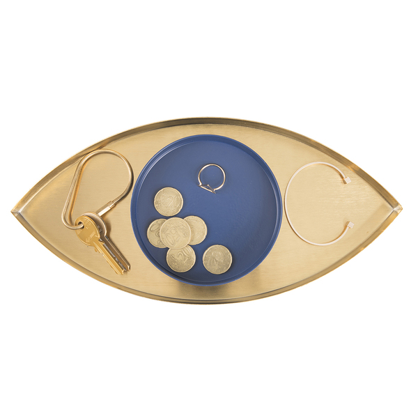 DOIY The Eye Gold and Blue Tray