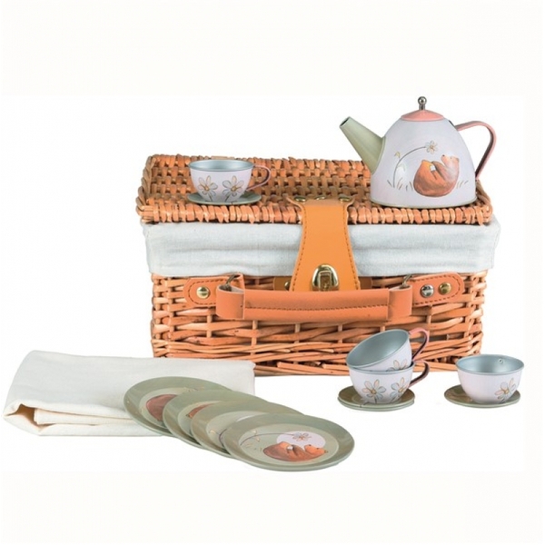 Egmont Tin Tea Set Forest In Picnic Basket