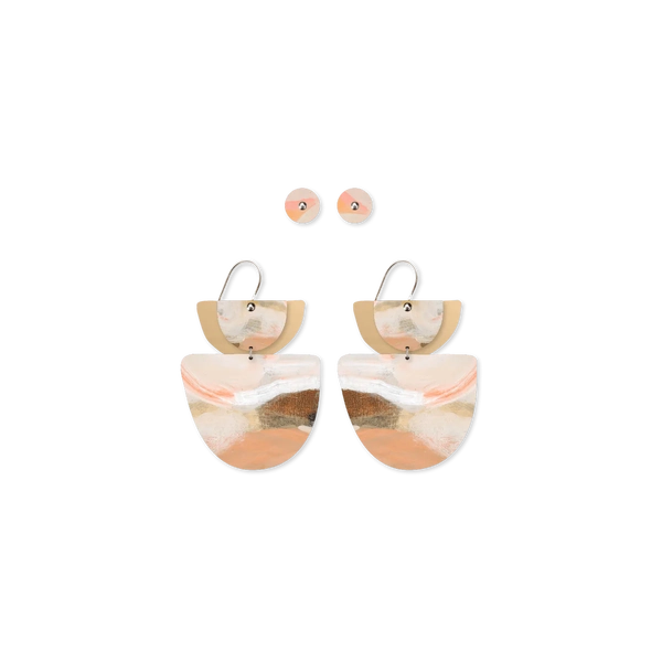 Moe Moe Design Earrings - Kiasmin 2 Sunset Layered Double Bell Drop Pack