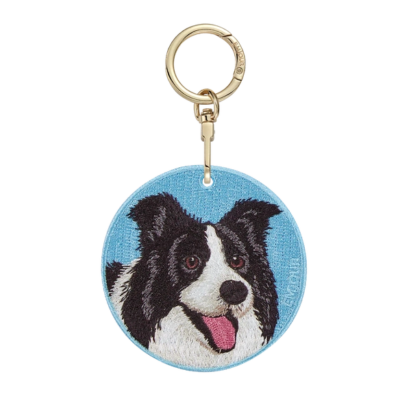Emjour Embroidered Keychain - Black and White Border Collie
