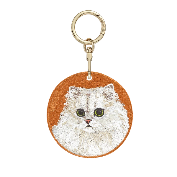 Emjour Embroidered Keychain - Chinchilla Cat