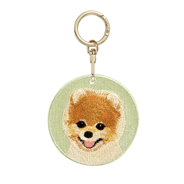 Emjour Embroidered Keychain - Brown Pomeranian