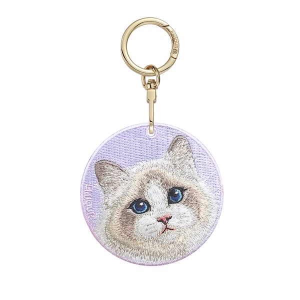 Emjour Embroidered Keychain - Ragdoll Cat (Lavender)