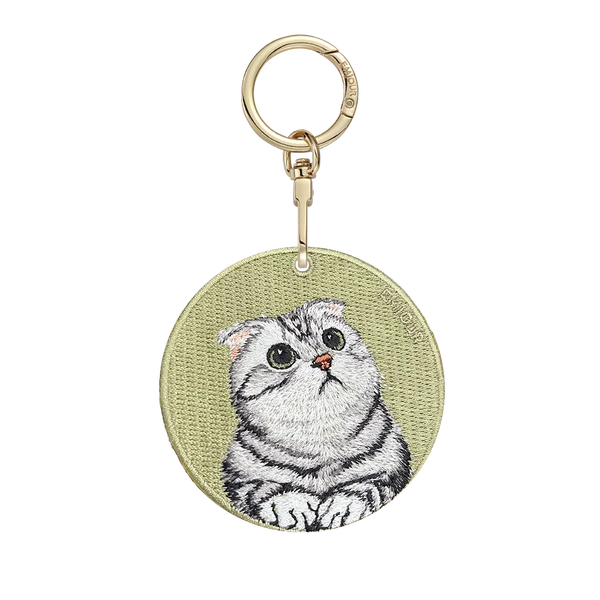 Emjour Embroidered Keychain - Scottish Fold Cat