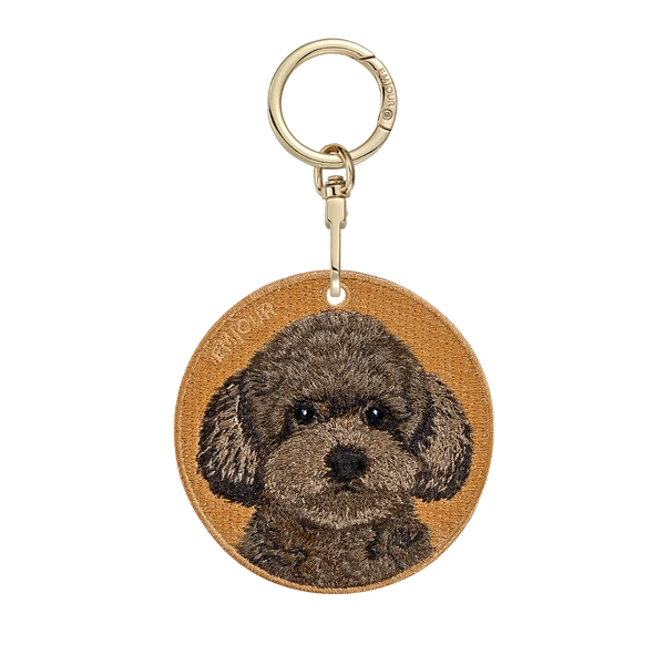 Emjour Embroidered Keychain - Black Toy Poodle