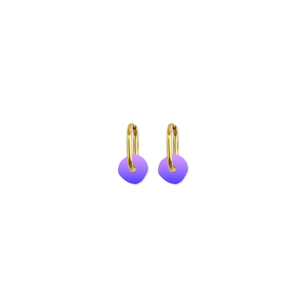 Moe Moe Design Earrings - Cami Ombre Circle Bold Blue/Lavender