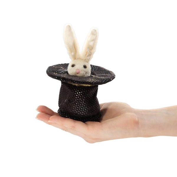 Folkmanis Rabbit in a Hat Finger Puppet