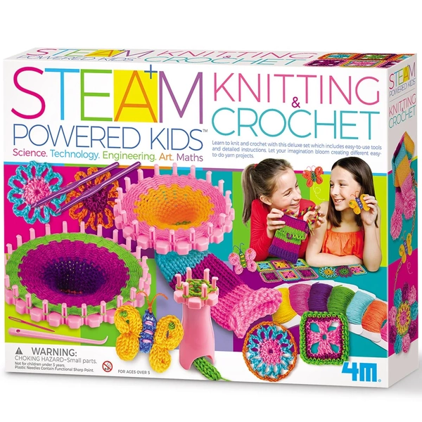 4M  STEAM Powered Kids Knitting & Crochet