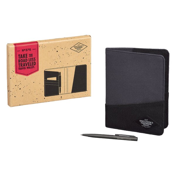 Gentlemen's Hardware Travel Wallet Black and Grey