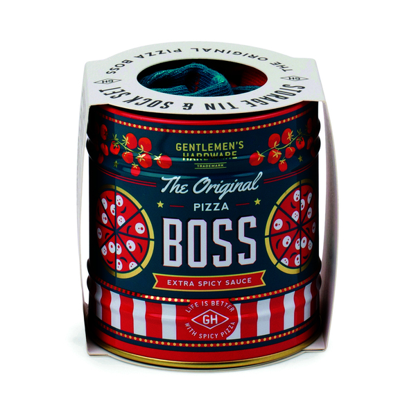 Gentlemen's Hardware Socks in a Can Pizza Boss
