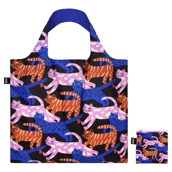 LOQI Reusable Shopping Bag - Glitter Power Cats