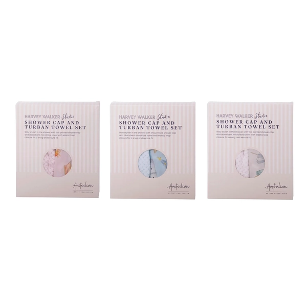 The Australian Collection Shower Cap & Turban Set - Sylvia Harvey Walker