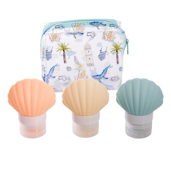 The Australian Collection Shell Travel Bottles Sylvia Harvey Walker Set of 3