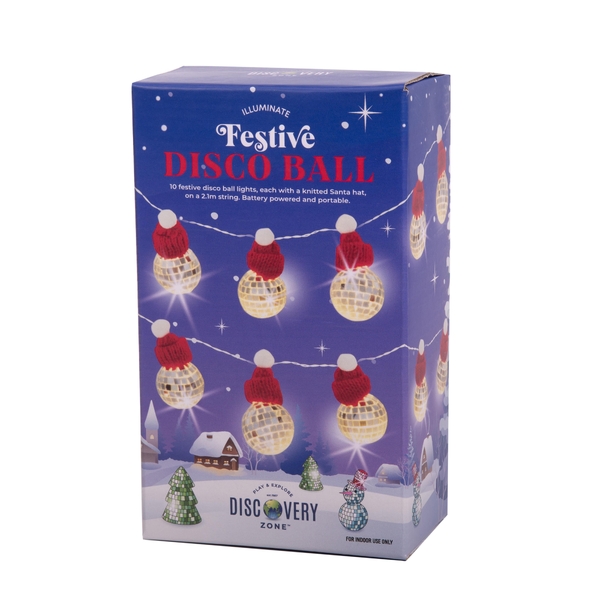 Illuminate String Lights Santa Hat Disco Ball