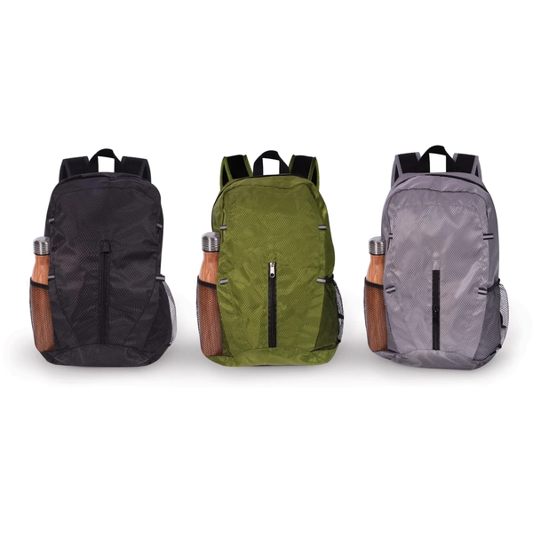 Maverick Port-A-Pack Foldable Backpack - Black , Silver or Green 
