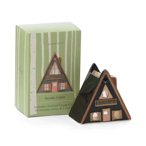 Paddywax No. 1 Nordic Cabin Style Incense & Tea Light Holder