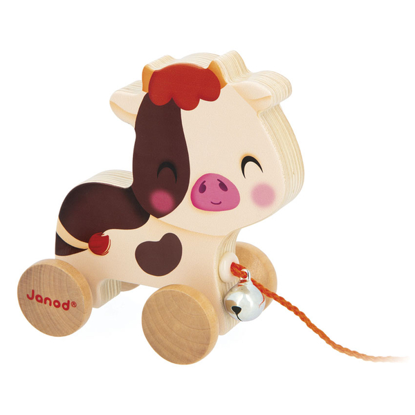 Janod Pull Along Cow