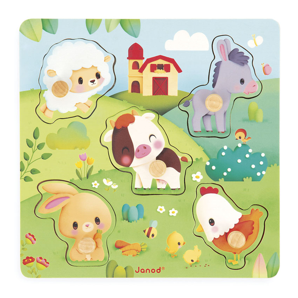 Janod Tactile Farm Peg Puzzle