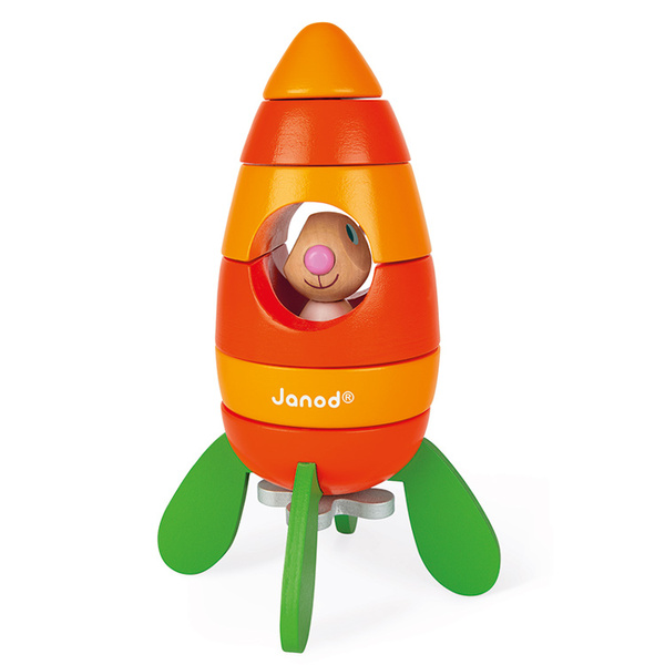 Janod Magnetic Rabbit and Carrot Rocket ( wood )
