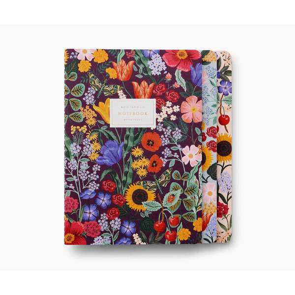 Rifle Paper Co. Pack of 3 Stitched Notebooks Ruled Large Blossom