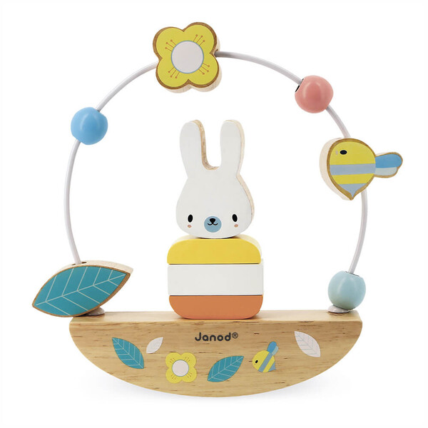 Janod Pure Rabbit Bead Maze Rocker ( wood )