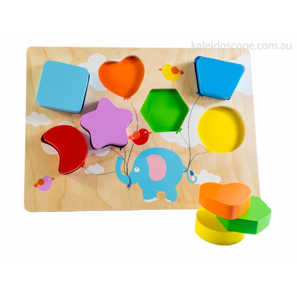 Flying Balloon Shape Chunky Puzzle ( wood )