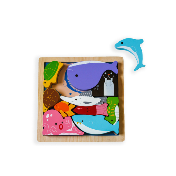 Kiddie Connect Chunky Sea Creatures Puzzle ( wood )