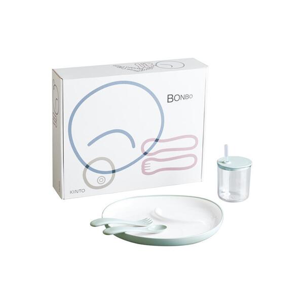 Kinto BONBO Children's Tableware Set of 4 Blue Grey